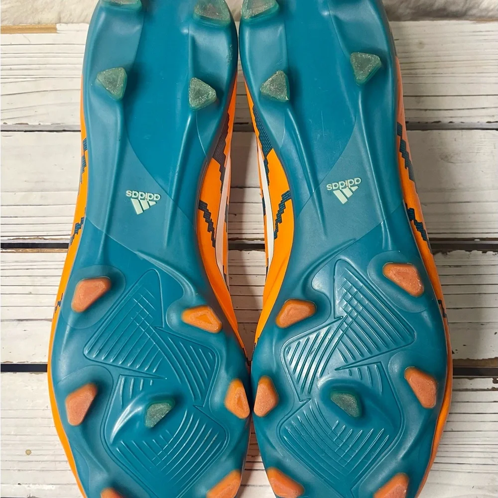 CLEAN Size‎ 11 - adidas Messi 10.3 FG Orange Teal Football Soccer Cleats Male